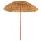 6.5 ft Khaki Tiki Beach Umbrella Adjustable Tilt 8 Ribs Durable Frame